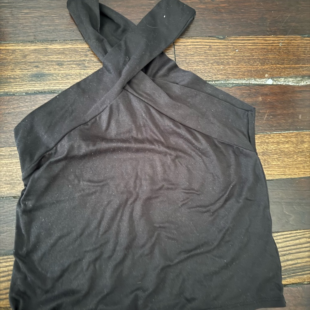 Project Social T Black Cross-Front Tank Top